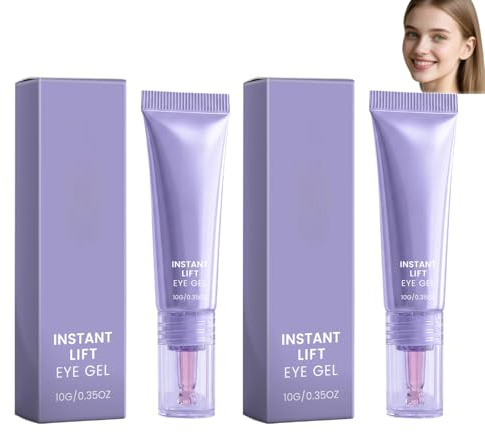 Gel Liftant Immédiat Pour Les Yeux, Éclaircissant Pour Le Contour Oculaire Pour Hommes Et Femmes. Atténue Gonflements, Poches, Rides, Ridules Et Cernes, Soin Quotidien Des Yeux (2 PCS)