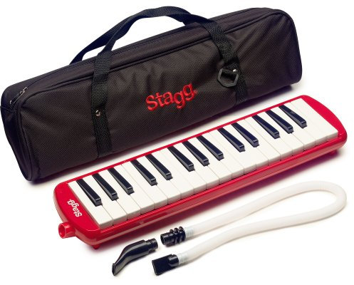 Stagg 32-Noten Melodica MELOSTA32RD mit Tasche, rot