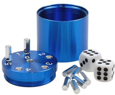 BestSaller 3005 'SUPER SIX' Aluminum, 36 Spielstäbchen & 2 Würfel, blau (1 Stück)