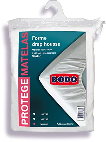 DODO | Protège-Matelas Absorbant Molleton Coton 160x200 | pour lit 2 Personnes | Protège-Matelas Quartz | Douce et Confortable | Lavable en Machine 40°c