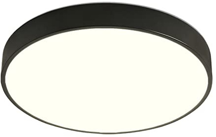 Style home LED Deckenleuchte 48W Rund Flach Warmweiß 3000K, Ø50*4cm Schwarz | LED Deckenlampe Wohnzimmerlampe, modern Design Leuchte für Wohnzimmer Schlafzimmer Büro Küche Diele Flur Balkon