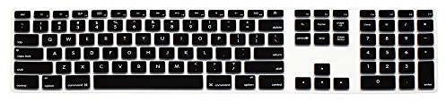 HRH Taille complète clavier Coque de protection pour clavier Apple avec pavé numérique filaire USB pour iMac G6 PC de bureau clavier filaire noir