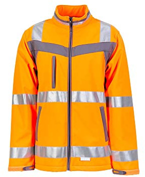 Planam 5660 Plaline High Visibility Softshell Jacket - Farbe: Orange/Schiefer - Größe: 76
