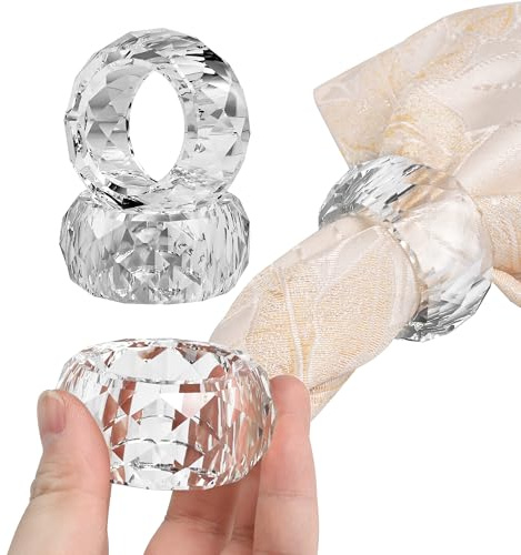 Donoucls Kristall Serviette Ring Satz von 4 Tischdekoration Geburtstag, Weihnachten Abendessen Geschenk
