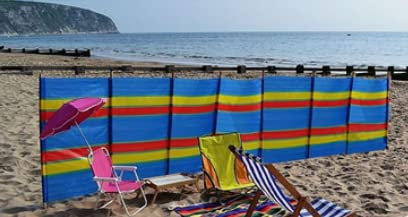 Garden Mile 8 Stange schwer arbeiten bunt Garten Windjacke Strand Sonnenschirm Ferien Caravan & Camping Schutz Windschutz Hocher Windjacke Privacy Bildschirme (8 Pole Wind Break 462cm x 120cm)