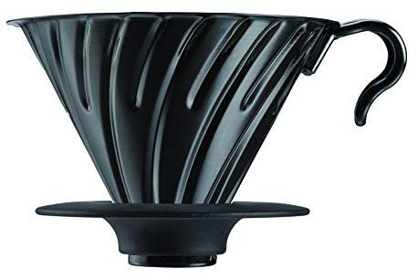HARIO Dripper aus Metall V60-02 schwarz mit Silikonbasis