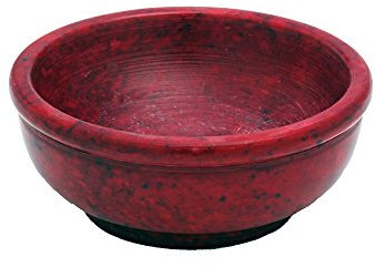 NKlaus bruciatore d'incenso rosso decorazione diametro 7,5 cm ciotola brucia incenso in pietra ollare 7518