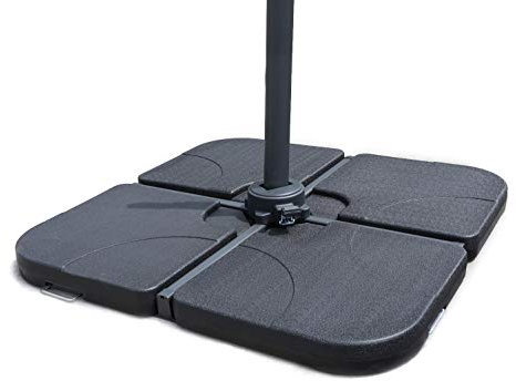 Jati Umbra Cantilever Parasol Base Weights - 100kg (In Total) | Set of 4 | HDPE Concrete Filled | HDPE | Moulded Grip Handle