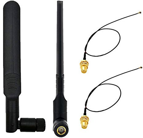 WayinTop 2Set 8dBi 2,4 GHz 5 GHz Dual Band Wireless Network WiFi Antenna RP-SMA Femmina + 20cm IPEX a RP-SMA Cavo Pigtail Maschio per M.2 NGFF M.2 scheda Wireless WiFi/WLAN/3G/4G moduli