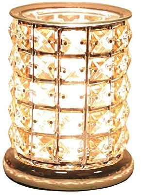 Aroma Electric Wax Melt Burner Touch On/Off Amber Crystal Cylinder