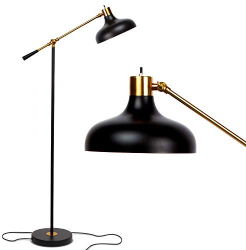 Brightech Wyatt LED Floor Lamp, Industrial Floor Lamp for Living Rooms & Offices – Charming Farmhouse Floor Lamp, Adjustable Head Standing Lamp for Bedroom Reading, Stunning Living Room Décor