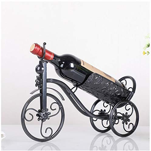 Weinregal Weinflaschenhalter Weinregalspender Weinbar Optisches Metall Fahrräder Weinregale Arbeitsplatte Flaschenregal (Color : Black)