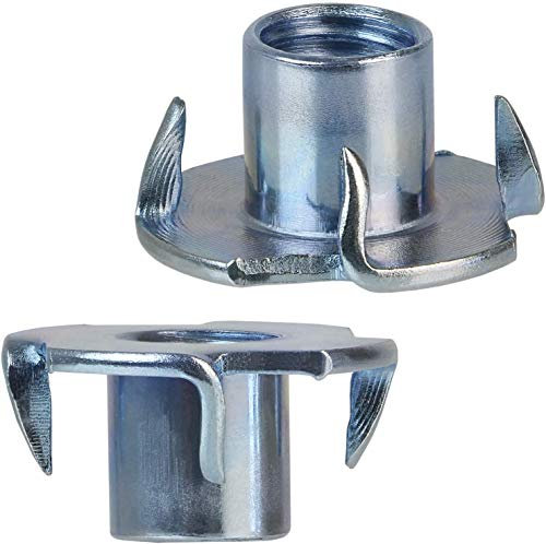 Tendaggimania 48 pezzi Dadi Ragno filettati M10 x 12 mm - Fondello Dado Ragno 4 punte - Rivetti filettati Ferramenta in acciaio - Viti per legno Mobili Piedini Prese Arrampicata