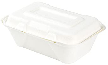 BIOZOYG Burgerbox aus Zuckerrohr mit angrenzendem Deckel I 500 Stück kompostierbare Snackverpackung aus Bagasse - biologisch abbaubar I Pommes Menübox eckig I Lunch to go 18 x 13,6 x 5,9 cm