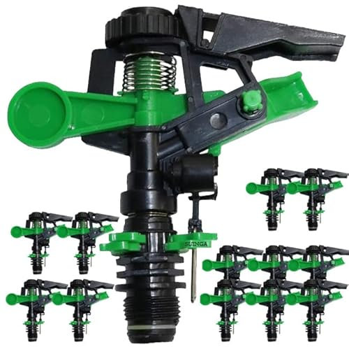 Suinga Pack 25 Aspersor de Riego Agricola 1/2'' | Aspersores de riego cesped de 6 a 12 m | Aspersor Sectorial para Jardin y Agricultura, Verde