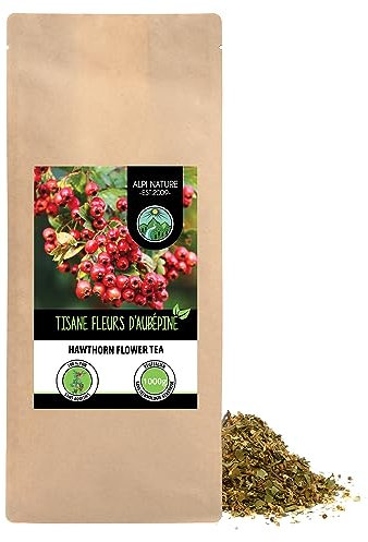 Alpi Nature Hawthorn Tea 1kg 2.2 lb, Loose Leaf Tea, Dried and Cut Hawthorn Leaves and Flowers