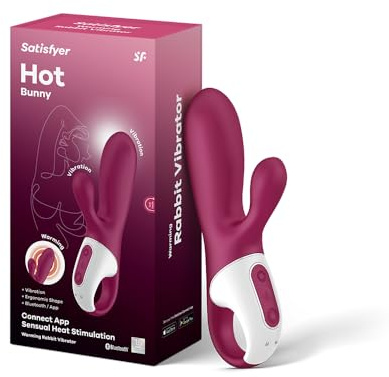 Satisfyer Hot Bunny Connect App | Sex-Spielzeug mit 2 Motoren | Vibrator | Bluetooth Rabbit-Vibrator mit Wärmefunktion | Hochwertiges Silikon | Intensive Stimulation für Damen | Wasserdicht | Sex Toys