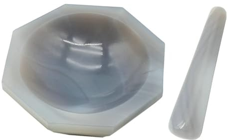 Mörser mit Schleifstab, Achat, Mörser und Stößel, 150 mm, für Labor, Schleifwerkzeug-Set