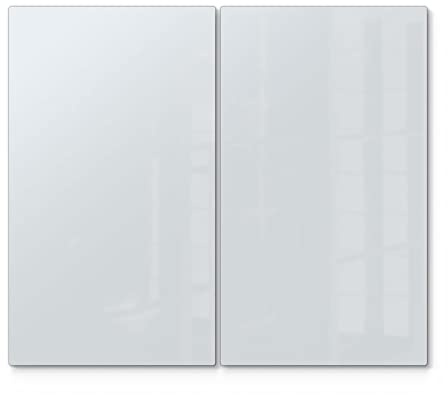 DEQORI Cubiertas de cristal para fogones, juego de 2 unidades, 60 x 52 cm, color gris claro, placas de cobertura para vitrocerámica en cocina, placas de cristal y tablas de cortar para placa de