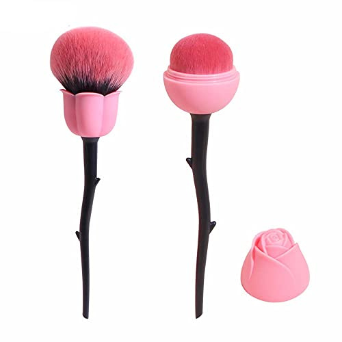 Coshine Pro Lot de 2 pinceaux de maquillage en forme de rose enchantée pour fond de teint, fond de teint et poudre
