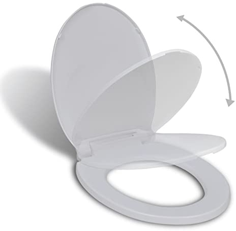 Toilettensitz mit Absenkautomatik, XIAOGUANG Klodeckel, Toilettendeckel, Wc Sitz, Klobrille, Wc Deckel, Toilettenbrille, Oval Weiß