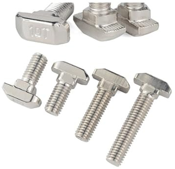 SEIDER M5 M6 M8 T Hammerkopf T-Bolzen Aluminiumverbinder T-Kopfschrauben Schrauben for 20/30/40/45 Aluminiumprofile(20-M5x25 (10pcs))