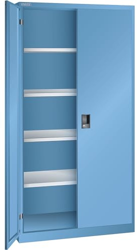Lista | Flügeltürschrank | Vollblechtüren | HxB 1950 x 1000 mm | Tiefe 500 mm | lichtblau RAL 5012