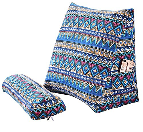 Baumwollleinen-Dreieckkissen für Sofawaschbare Dreieck-Taille Kissen Wurfkissen Rückenlehne für Bett (Color : F)