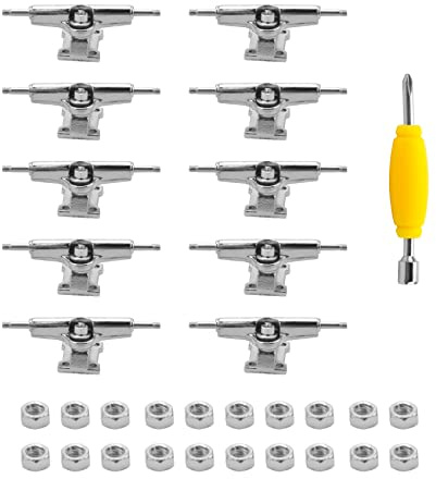 Nagoyuki 10 Pcs 29mm Fingerboard Trucks Finger Skateboard Deck with Nuts with Spanner Screwdriver for Finger Skateboards