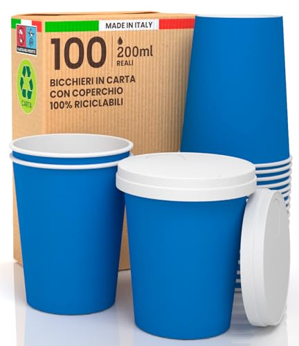 100 st 200 ml blå pappershållare kaffekopp med papperslock ekologiska nedbrytbara varma och kalla drycker färgglada engångsmuggar 100 papperslock med pip