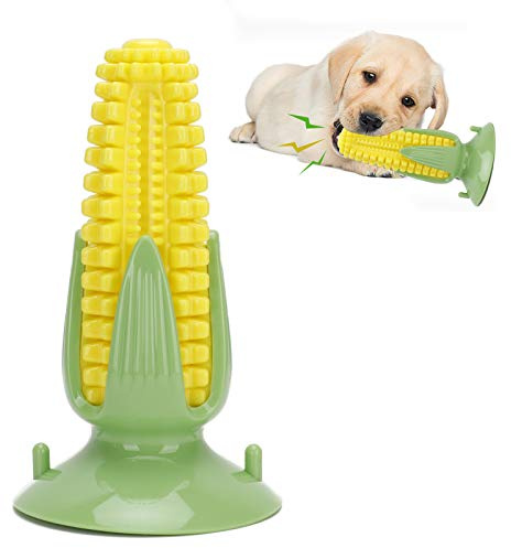 JOROBURO Kauspielzeug Zum Zahnen für Welpen, Maisstäbchen, Robustes Spielzeug, Quietschendes Kauspielzeug für Hunde mit Saugnapf, Hundezahnbürste, Zahnreinigung, Quietschstäbchen für