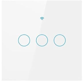 Bkiyougo Smart Touch Light Switch 3 Gang 1 Way, WiFi Wall Light Switch Works with Alexa Google Home Tuya Smart Life App Voice Control, Glass Panel with LED Backlight