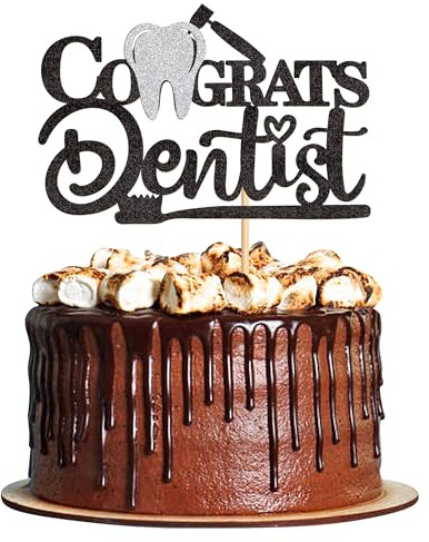 Ercadio 1Pcs Congrats Dentist Cupcake Toppers Congiats Doctor Nursing School Graduation Cupcake Picks Thank You for Medical Doctor Themed Birthday Party Cake Decorations Supplies
