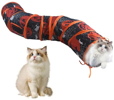 Generisch Halloween-Themen-Katzentunnel, Katzenspielzeugtunnel für drinnen und draußen, Katzenspieltunnel, Kätzchen, Kaninchen und Haustiere
