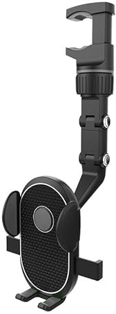 MEIQIBAO Auto-Rückspiegel Handyhalterung [2024 Upgrade Version] Rückspiegel-Zubehör 360 Grad Drehbarer Auto Handyhalter Einziehbarer Multifunktionaler Handyhalter für Handy und GPS Halter schwarz