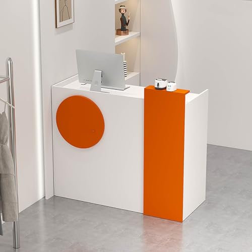 Stehender Empfangstheke mit Ablagefächern und abschließbaren Funktionen, Salon-Empfangstisch mit Holztischplatte, Büro-Rezeption mit modernem Design und reichlich Stauraum