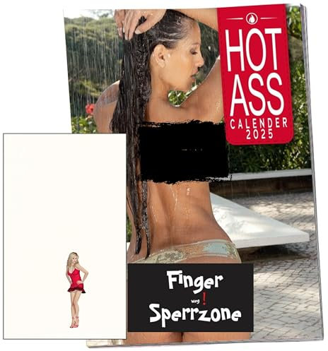Erotik Kalender 2026 Pin-Up Motive, DIN A4, aufgeklappt A3 Wandkalender, inkl. Mappe und Magneten (Hot Ass)
