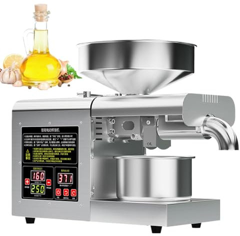 json2xml 1100W Automatic Oil Press Machine,Commercial Nuts Seeds Oil Grinder,Stainless Steel Cold Hot Press-5-8 kg/h,Electric Essential Oil Press Machine with temperature adjustment(40℃~260℃)