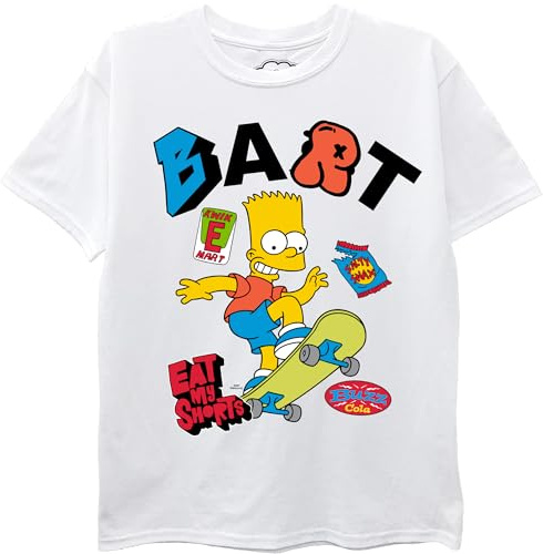 The Simpsons Bart, Homer & Family Short Sleeve T-Shirt - Sizes 4-20 Bart, Homer & Family - Camiseta de Manga Corta (Talla 32-48) Niños