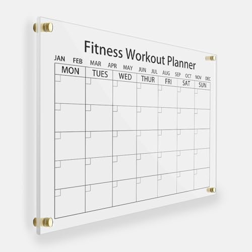 Abwischbarer Wandkalender personalisiert für Familie & Büro | Acrylglas Monatsplaner und Wochenplaner, Familienkalender mit Montagematerial, Geschenk für Mitarbeiter und Kollegen