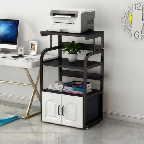 Hifi rack Plattenspieler regal cd regal 4-stöckig Audio-Video-Medienständer für Plattenspieler,Offenes Aufbewahrungs-Audio-Rack mit leisem Fußpolster,Stereo-Rack-Audio-Turm Verstellbare Regale(Nero)