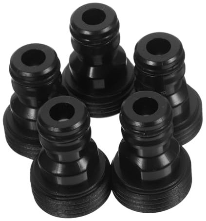 Parliky 5pcs Black Hose Adapter Quick Connect Water Inlet Hose Connector for Washing Machine Faucet Coupler Suitable for Garden and Home Watering