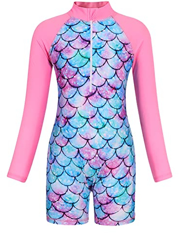 Girls Swimming Costume Girls Swimsuit Kids One-Piece Rash Guard 11-12 Years