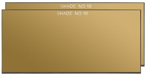PATIKIL Verre De Soudage Doré Teinte 10, Pack De 2 2 x 4.25 Verre Durci Filtre Assombrissant pour Masque De Soudage Lentille De Remplacement pour Couvre-Masque De Soudage