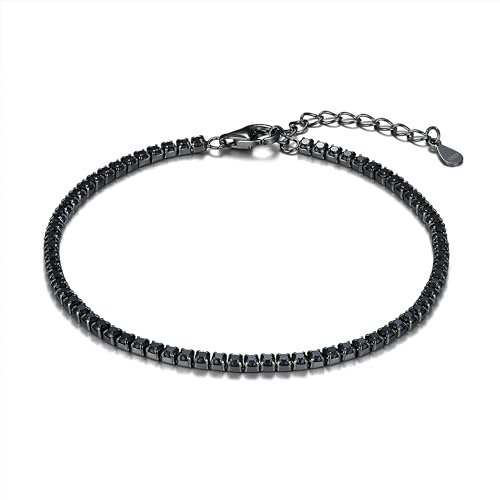 Schöner-SD Feines 925 Silber Tennis Armband rundherum mit Zirkonia