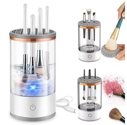 Nettoyeur et séchoir de pinceaux de maquillage électrique rechargeable par USB, pour tous types de pinceaux