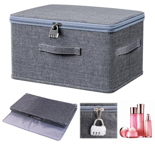 RICKMASK Scatola Richiudibile Con Lucchetto: Scatole Portaoggetti Con Coperchio Scatola Medica - Scatole Vestiti Cambio Stagione Per Vestiti, Scarpe, Biancheria, Giocattoli, Cosmetici