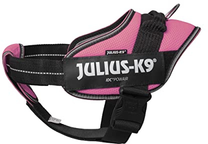 IDC Powair Hundegeschirr, Größe: XL/2, Pink + JK9 Powair Druckverteilerpad, Größe: L-XL, Pink