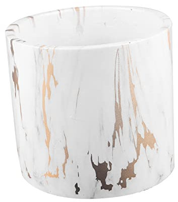 Happyyami Pot De Fleurs en Céramique Marbre, Grosse Jardinière Ronde pour Plantes Succulentes, Décoration Intérieure Salon Balcon, Design Moderne, Matériau Céramique, Couleur Marbrée