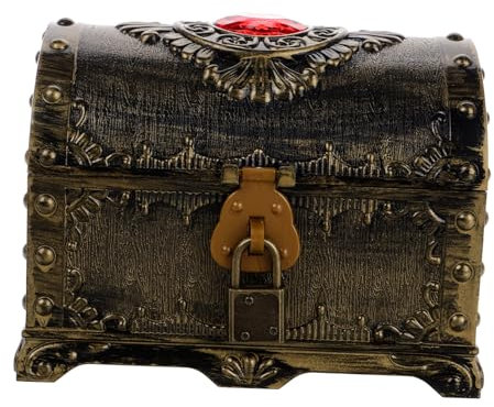 SOPOTUTU Schatztruhe Aus Kunststoff Vintage-aufbewahrungsbox Kleine Schatztruhe Für Spielzeugkiste Schatzkiste Spielzeugbox Als Partygeschenk Fürs Klassenzimmer Halloween-edelsteintruhe Spi